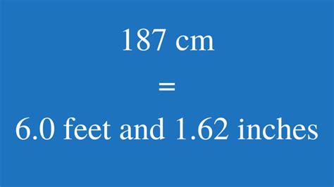 187 cm in inches and feet|187 cm in feet and inches